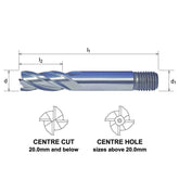 SOMTA Manufacturing Somta 4 Flute 3/16 HSS-Co8 Multi-Purpose End Mill